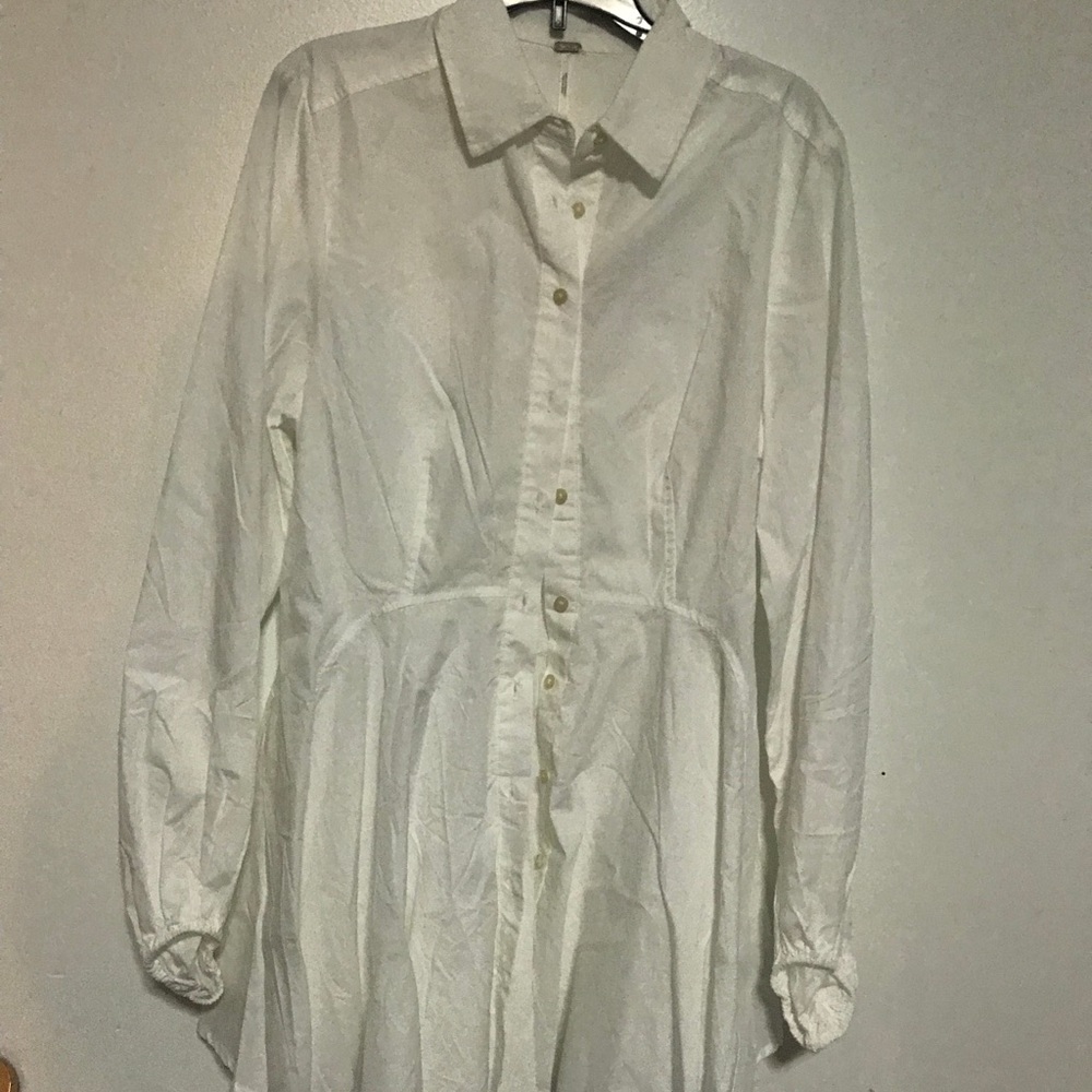 Free people white mini shirt dress